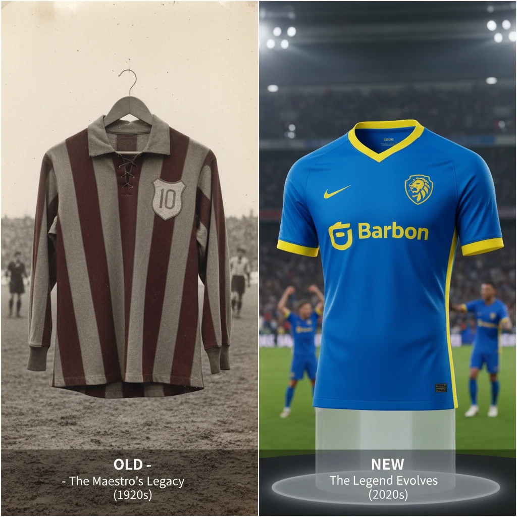 Áo bóng đá cũ và mới, biểu trưng cho sự chuyển biến.