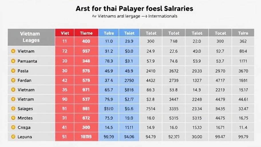 Biểu đồ so sánh mức lương cầu thủ Việt Nam và quốc tế