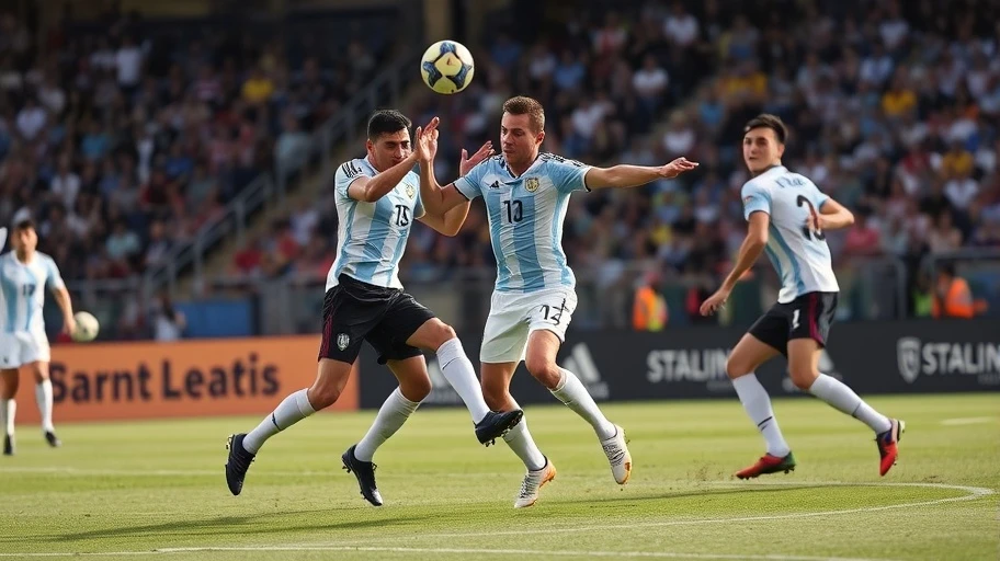Cầu thủ Argentina thực hiện tấn công cánh