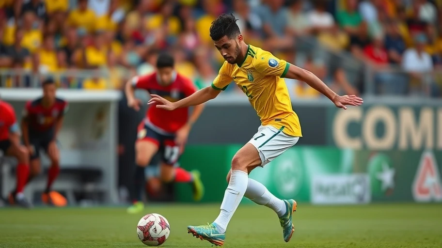 Cầu thủ bóng đá Brazil điều khiển bóng