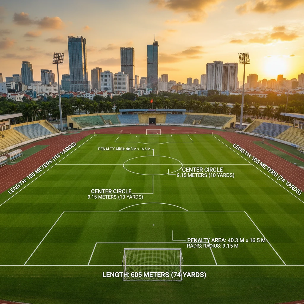 Chiều dài sân bóng quốc tế theo quy định FIFA