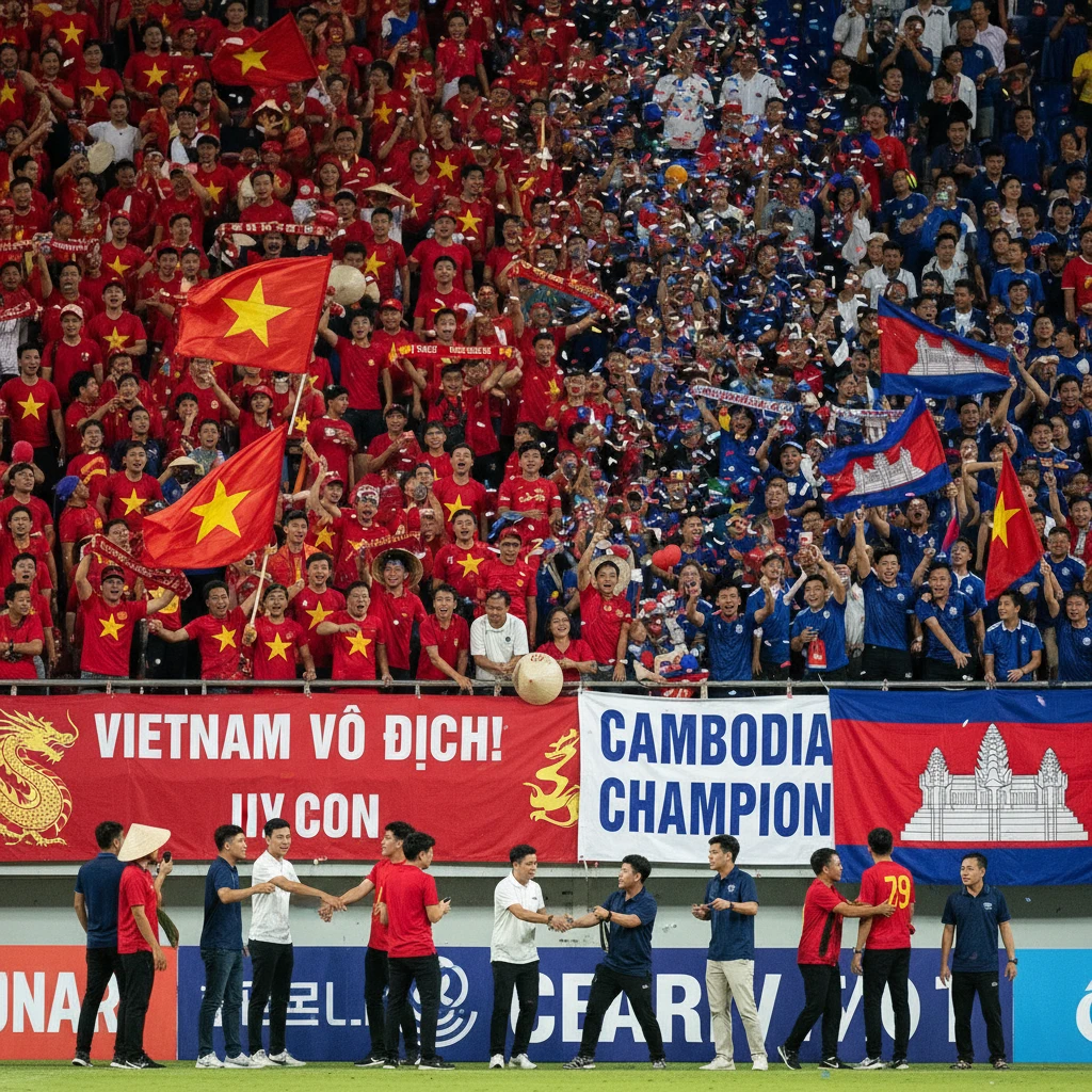 Cổ động viên Việt Nam và Campuchia