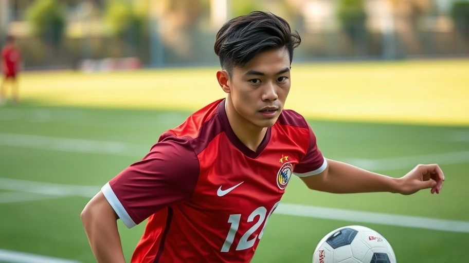 Đoàn Văn Hậu chơi bóng với phong thái tự tin