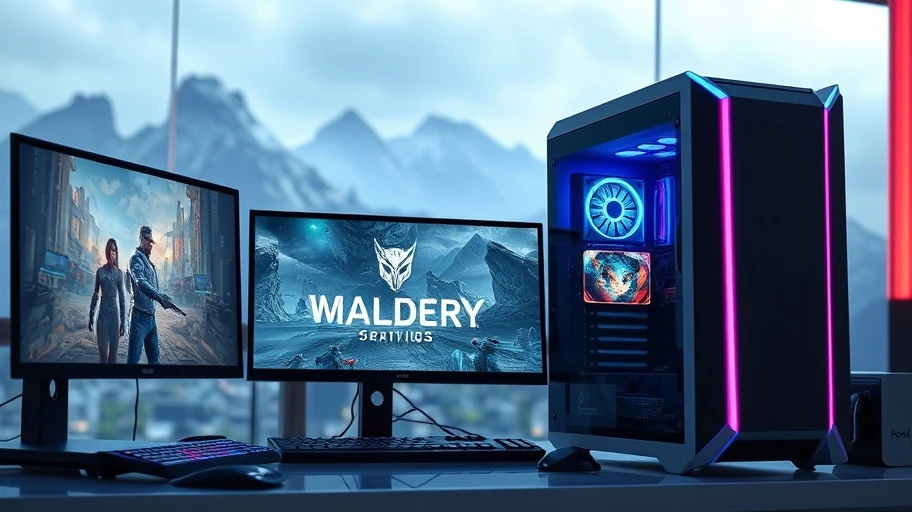 Futuristic PC setup playing strategy games Hearts of Iron IV, Frostpunk