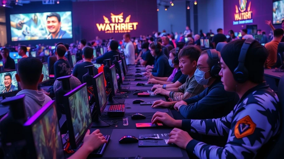 Gamer chơi game chiến thuật thời gian thực năm 2025.