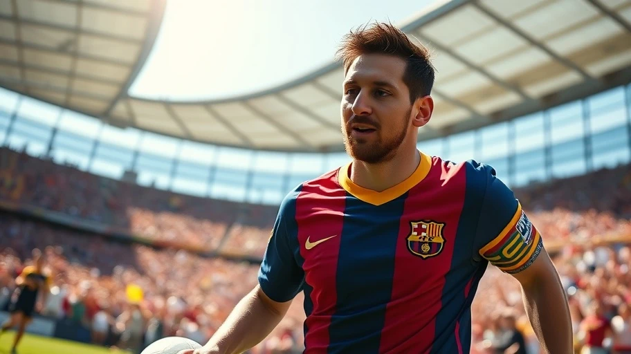 Hình ảnh cầu thủ Lionel Messi trong trận đấu bóng đá