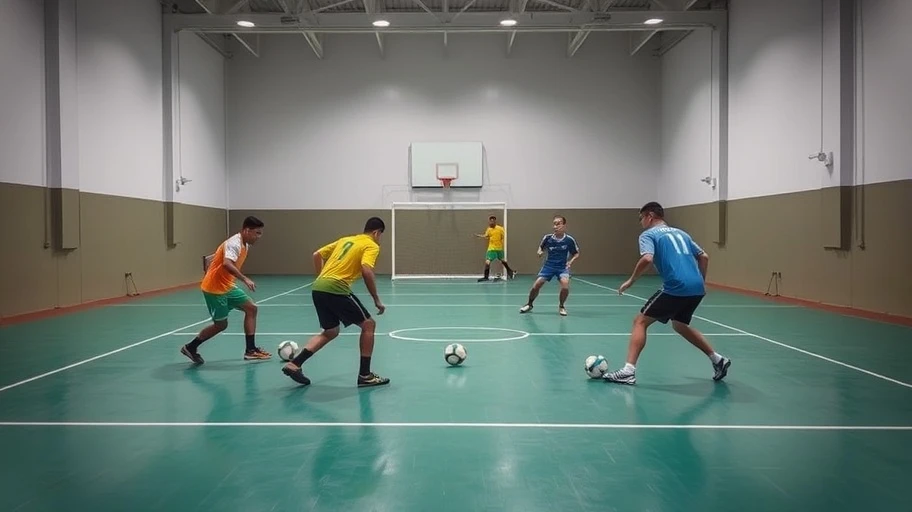 Hình ảnh đội futsal chơi theo hệ thống 2-2