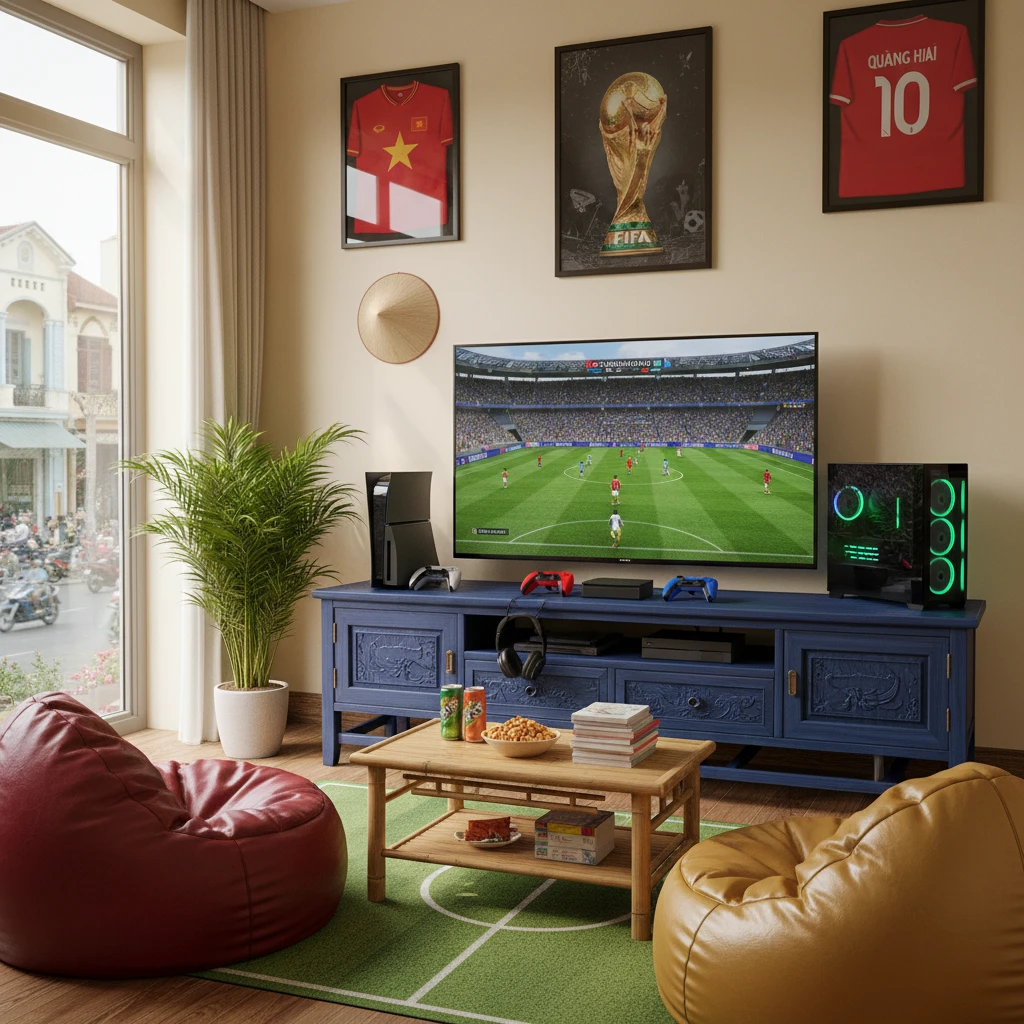 Hình ảnh setup chơi game bóng đá FO4 tại Việt Nam