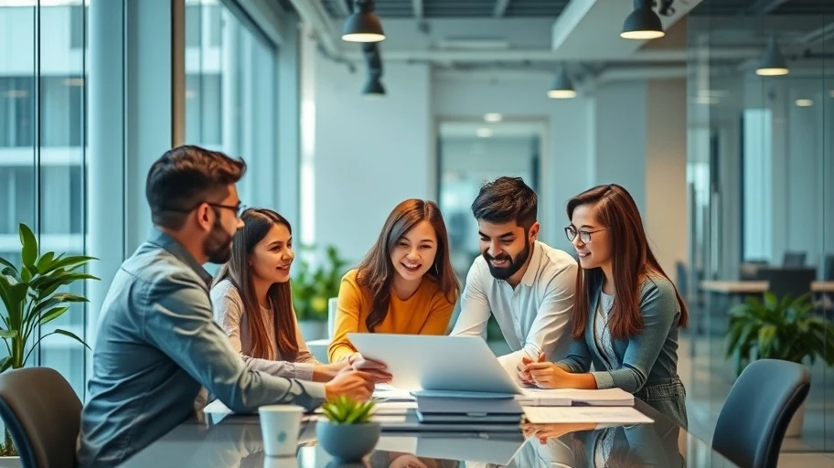 Hình ảnh về chiến thuật kinh doanh tại một văn phòng hiện đại