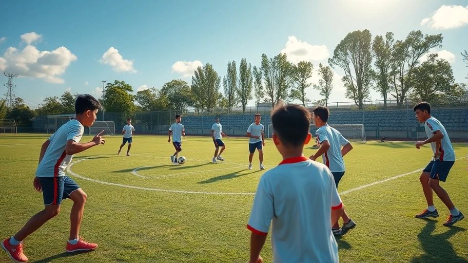 Học viện bóng đá Việt Nam trong buổi tập luyện