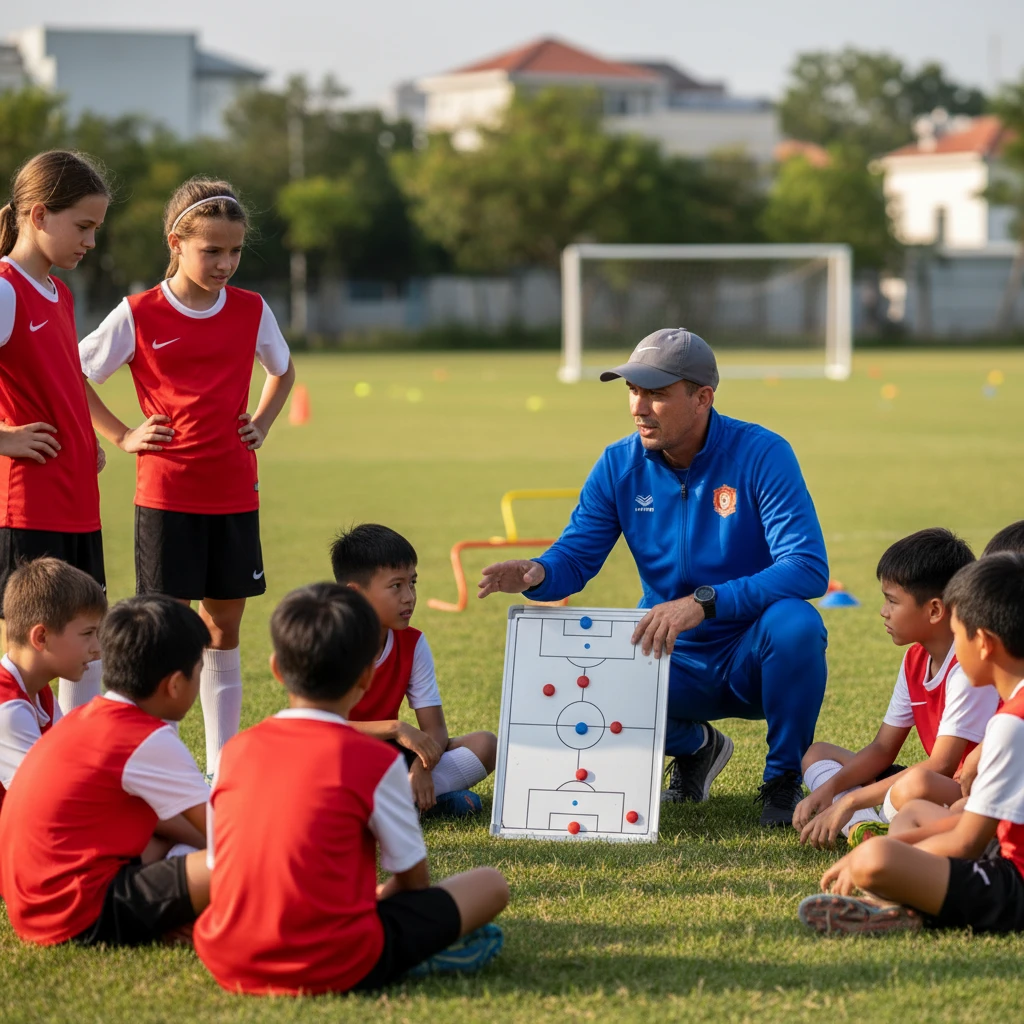 Huấn luyện viên Việt Nam hướng dẫn chiến thuật