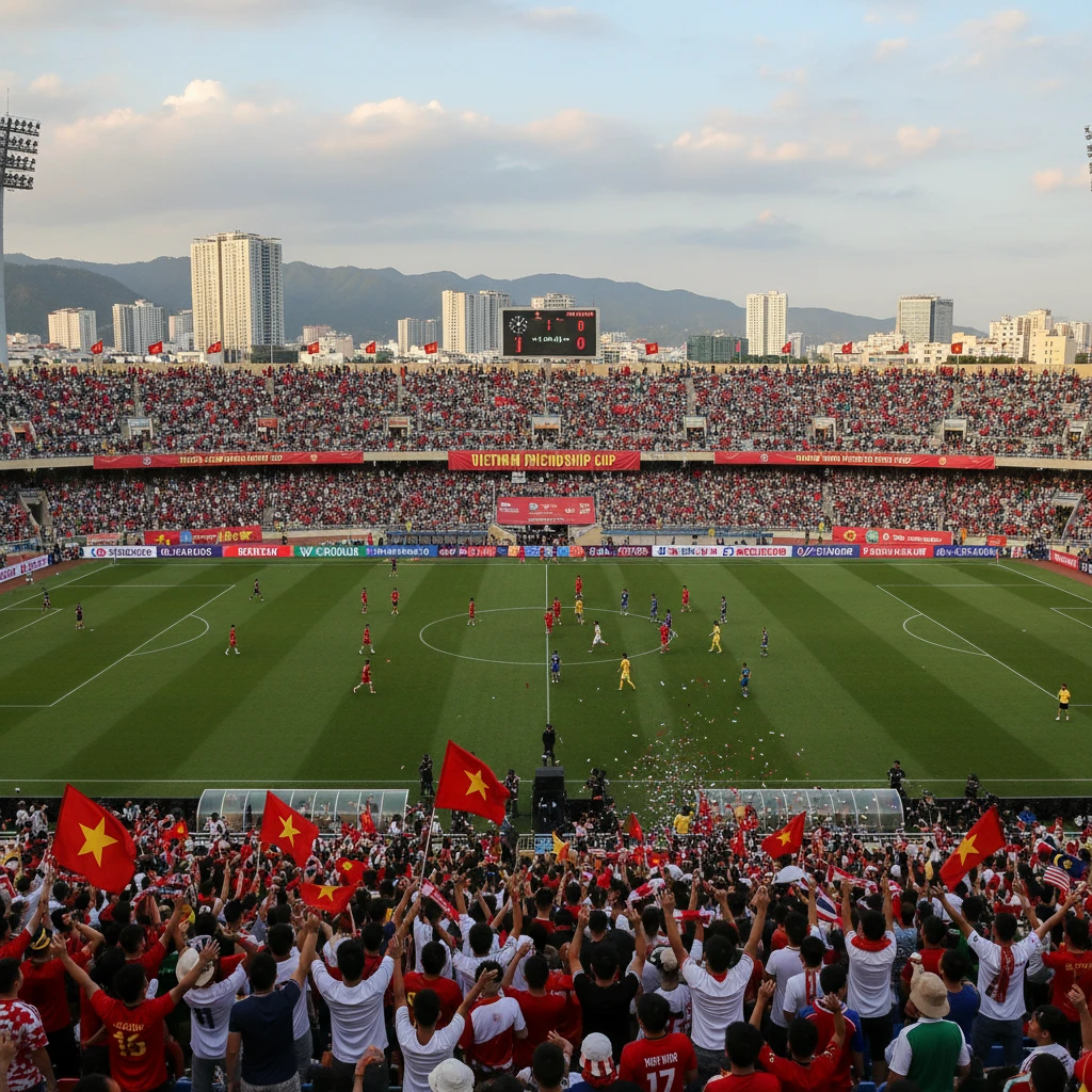 Khán giả quốc tế tại trận giao hữu bóng đá ở Việt Nam