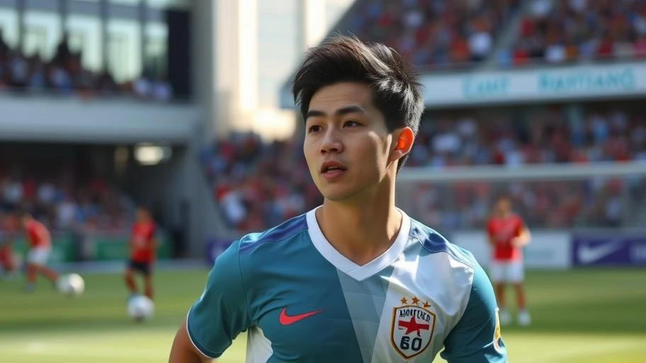 Lương Xuân Trường trong một trận đấu bóng đá