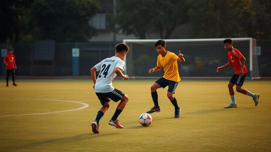 Trẻ em Việt Nam chơi bóng đá